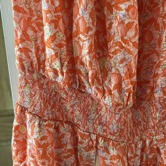 Poupette St Barth small off shoulder Camilla romper orange floral - Picture 5 of 14